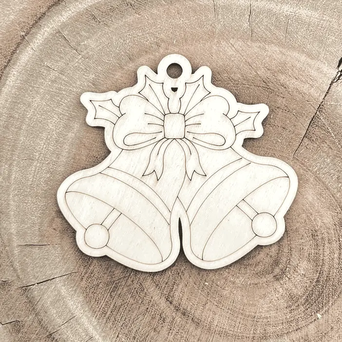 Weihnachtsanhänger aus Holz – Weihnachtsglocken zum Anmalen