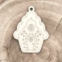 Weihnachtsanhänger aus Holz – Lebkuchenhaus rund