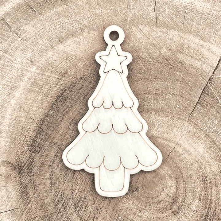 [A01087] Weihnachtsanhänger aus Holz – schlichter Weihnachtsbaum zum Anmalen