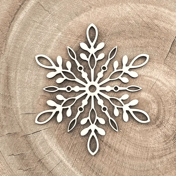 [A01090] Schneeflocke aus Holz – Naturkristall
