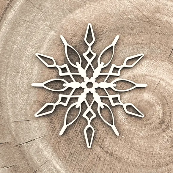[A01092] Schneeflocke aus Holz – Sternkristall