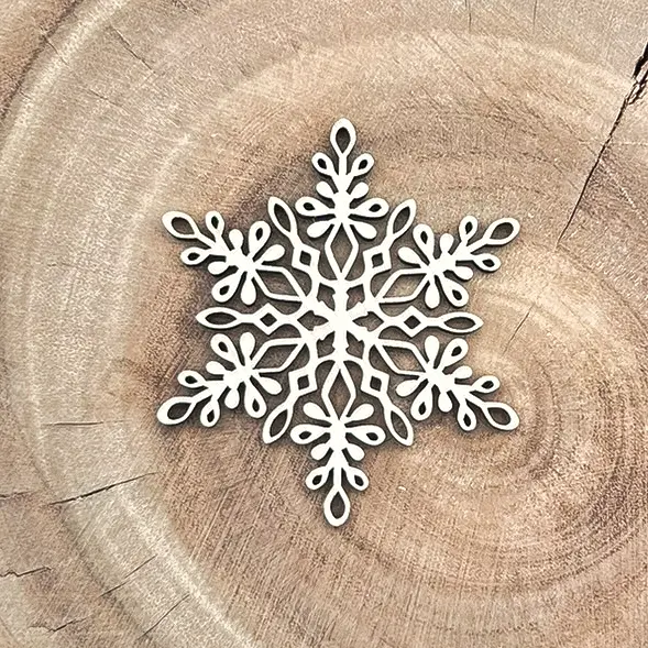 Schneeflocke aus Holz -Schneegestöber