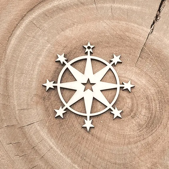[A01101] Schneeflocke aus Holz – Strahlender Winterstern