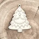 Weihnachtsanhänger aus Holz – Weihnachtsbaum mit Girlande zum Anmalen