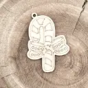 Weihnachtsanhänger aus Holz – Zuckerstange mit Schleife zum Anmalen