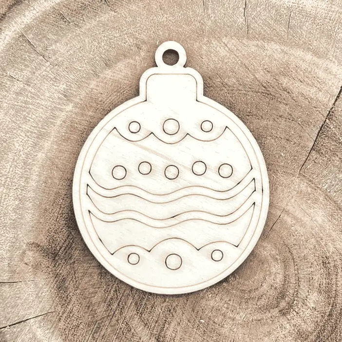 [A01114] Weihnachtsanhänger aus Holz – Weihnachtskugel zum Anmalen