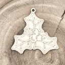 Weihnachtsanhänger aus Holz – Mistelzweig zum Anmalen