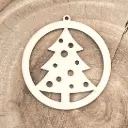 Weihnachtsanhänger aus Holz – Baum im Rahmen