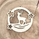 Weihnachtsornament - Rehlein im Rahmen