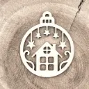 Weihnachtsanhänger aus Holz – Sternhaus