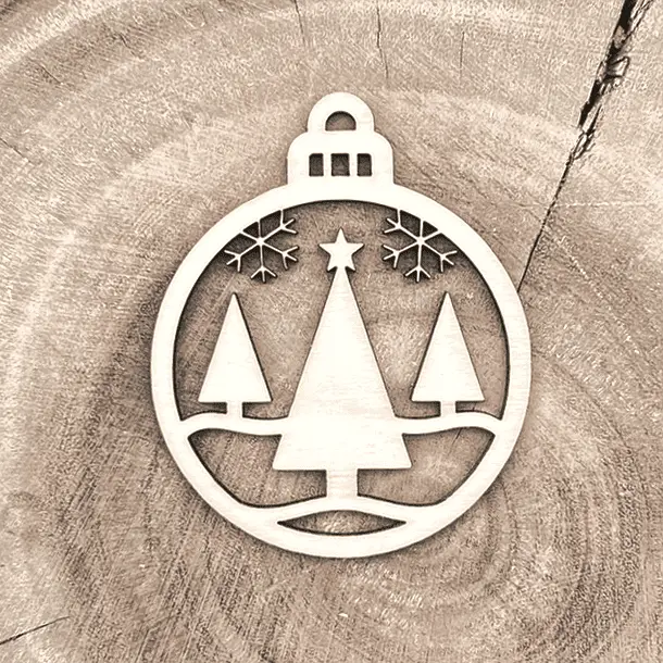[A01134] Weihnachtsanhänger aus Holz – Winterwald