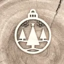 Weihnachtsanhänger aus Holz – Winterwald
