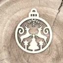 Weihnachtsanhänger aus Holz – Rentiere