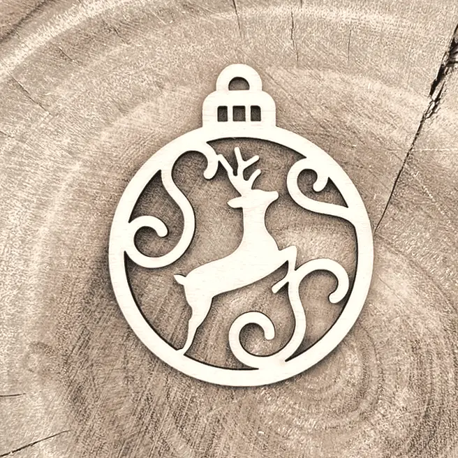 [A01141] Weihnachtsanhänger aus Holz – Rentier