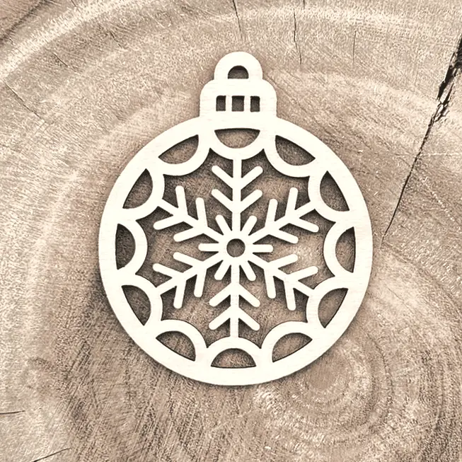 [A01146] Weihnachtsanhänger aus Holz – Kristallflocke