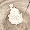 Weihnachtsanhänger aus Holz – Weihnachtsmann Kopf zum Anmalen