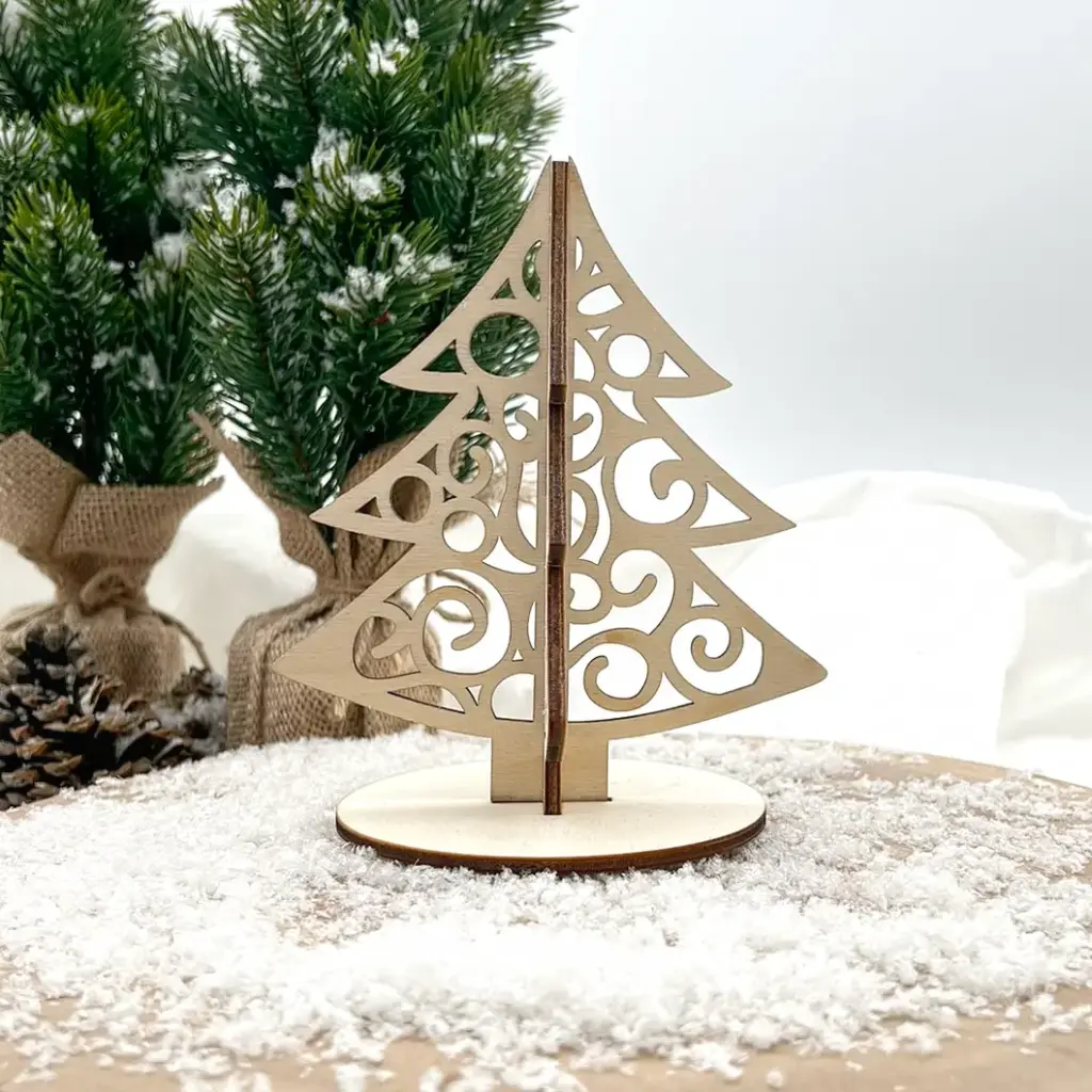 [A01276] 3D-Weihnachtsbaum aus Holz – Wirbeltanne