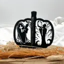 3D Halloween Kürbis aus Holz – Sargmotiv