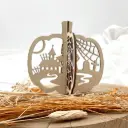3D Halloween Kürbis aus Holz – Spukhaus