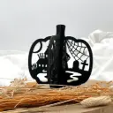 3D Halloween Kürbis aus Holz – Spukhaus