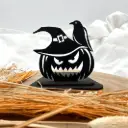 Halloween Kerzenpodest aus Holz – Kürbis des Grauens