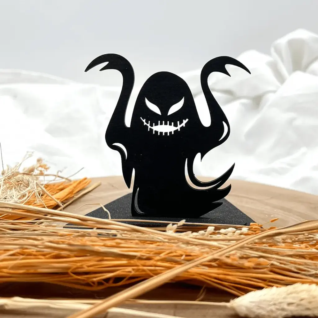Halloween Kerzenpodest aus Holz – Schauriger Geist
