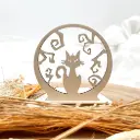 Halloween Kerzenpodest aus Holz – Schaurige Katze