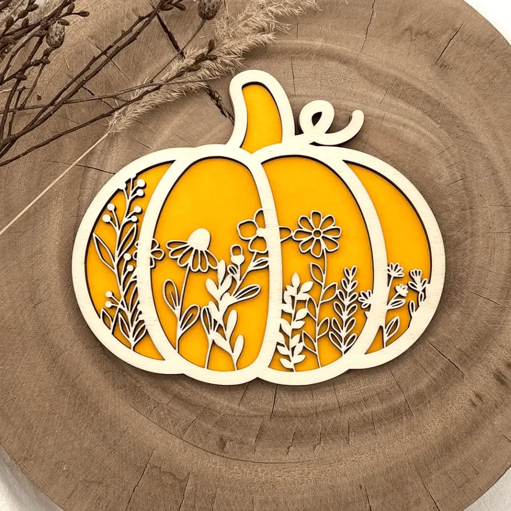 Kürbisdeko - Herbstblüten Kürbis