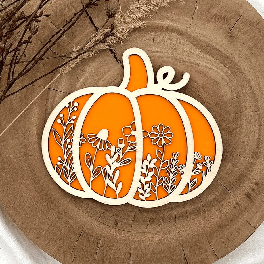 Kürbisdeko - Herbstblüten Kürbis