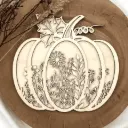 Kürbisdeko - Kürbisblatt und Blumenpracht