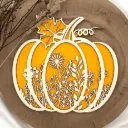 Kürbisdeko - Kürbisblatt und Blumenpracht