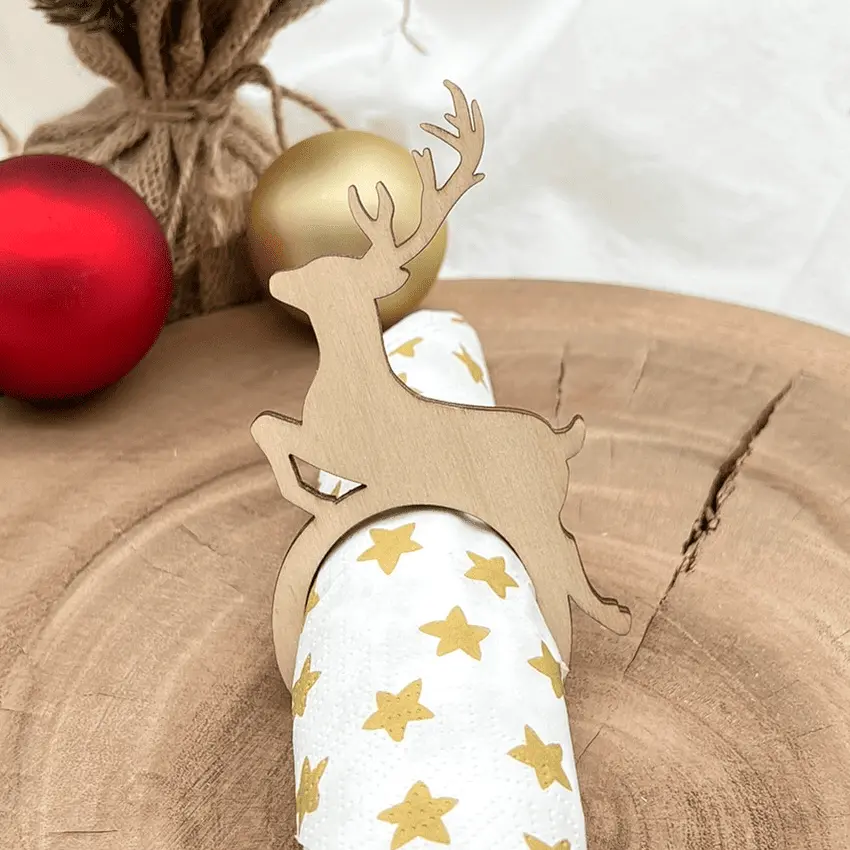 Serviettenring aus Holz – Rentier