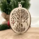 3D–Christbaumkugel aus Holz – Frosthasen
