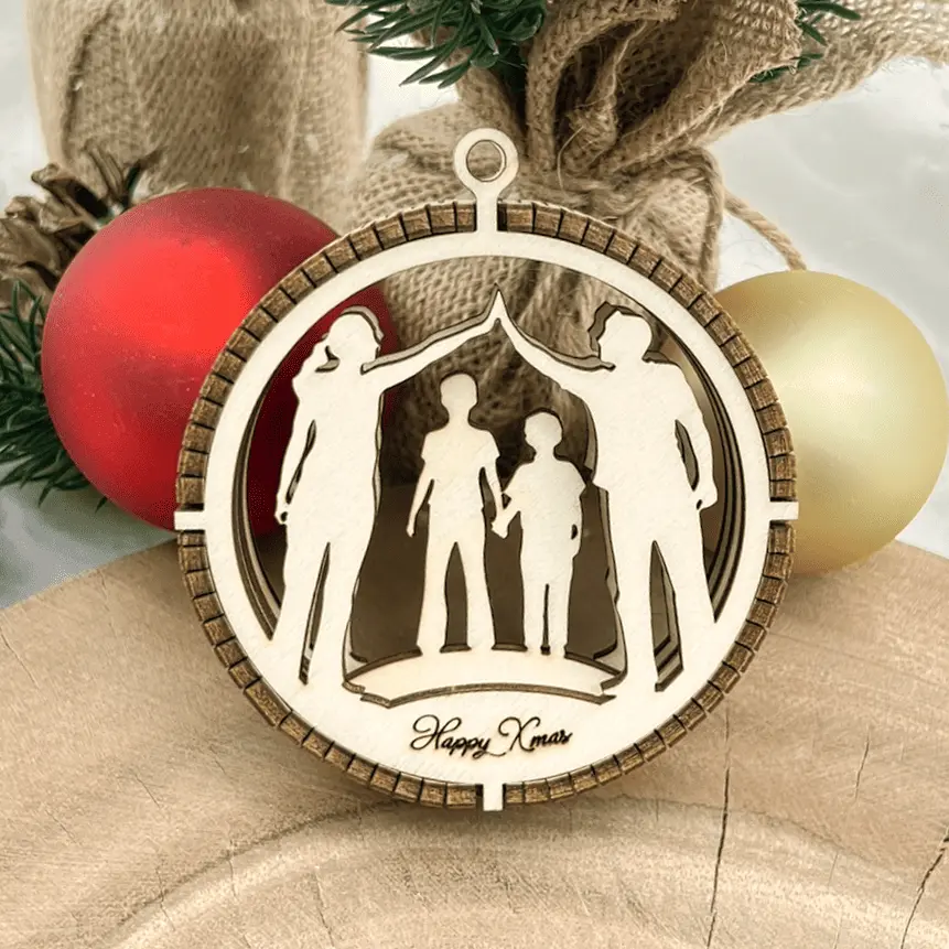 [A01175] 3D-Christbaumschmuck aus Holz – Gemeinsame Weihnachtsfreude