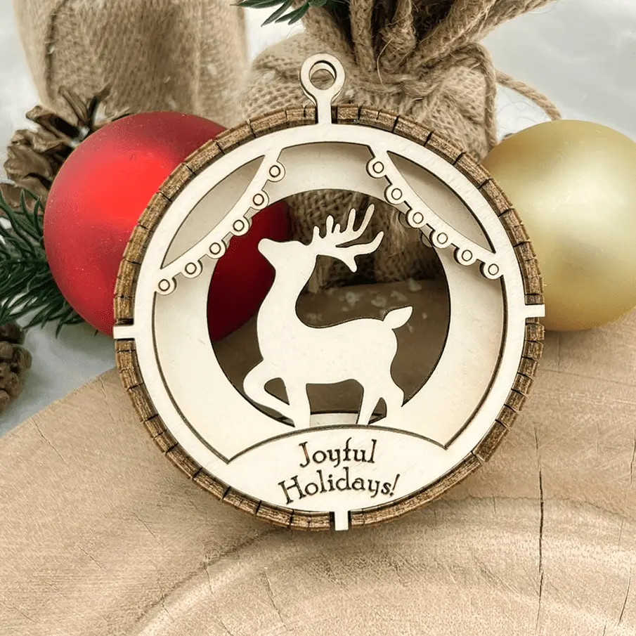 [A01180] 3D-Christbaumschmuck aus Holz – Hirschzauber