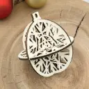 3D-Christbaumkugel aus Holz – Kristallwirbel