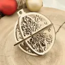 3D-Christbaumkugel aus Holz – Kristallzweig