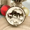 3D-Christbaumschmuck aus Holz – Rentierflug