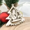 3D-Weihnachtsbaumanhänger aus Holz – Weihnachtsschlitten