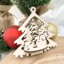 3D-Weihnachtsbaumanhänger aus Holz – Winterzauber im Tannenwald