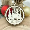 3D-Christbaumschmuck aus Holz – Frosthirsch