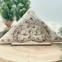 Serviettenhalter aus Holz - Rentiere zu Weihnachten