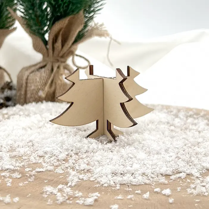 [A01306] LED-Teelichthalter aus Holz – Tannenbaum