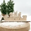 Weihnachtsaufsteller aus Holz – Bärenfreude im Weihnachtsdienst