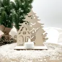 Weihnachtsaufsteller aus Holz – Winterhüttenfreude