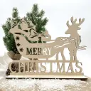 Weihnachtsaufsteller aus Holz – Santas Schlitten