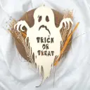 Halloween Geist aus Holz – „Trick or Treat“