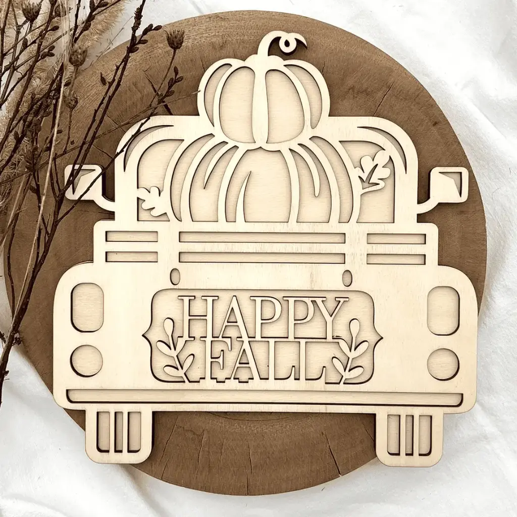 Herbst Deko aus Holz – Kürbis Transport