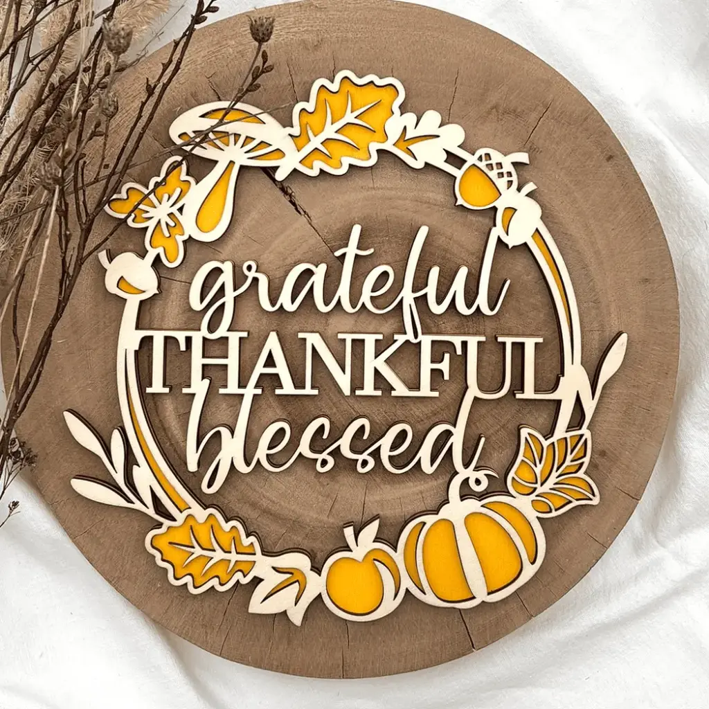 Herbstdeko - Dankbar und Gesegnet