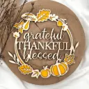 Herbst Deko aus Holz „Dankbar & Gesegnet“ – dekoratives Holzschild